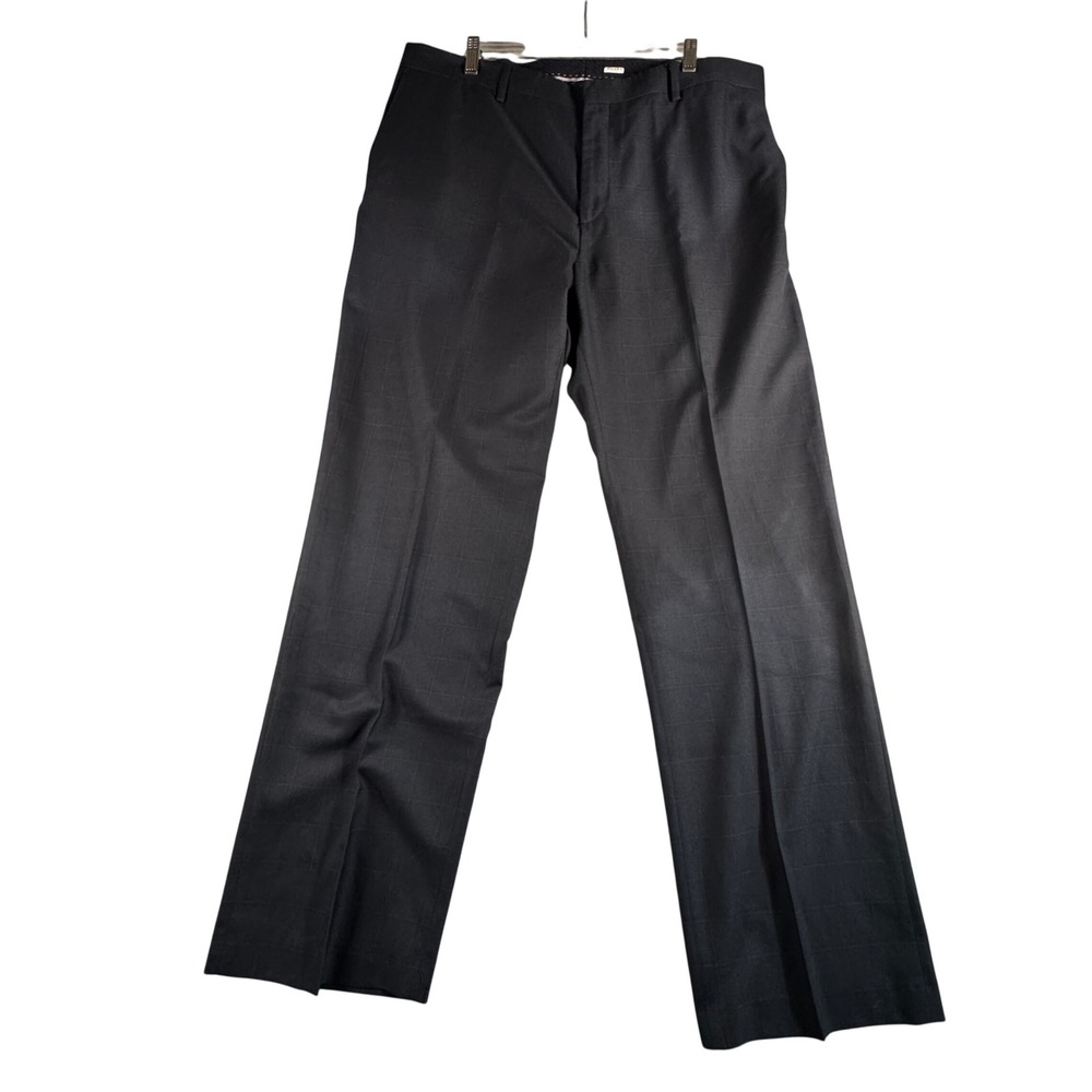 Banana Republic Dress Pants Mens 38x32 Navy Blue Excellent Windowpane Slim Fit